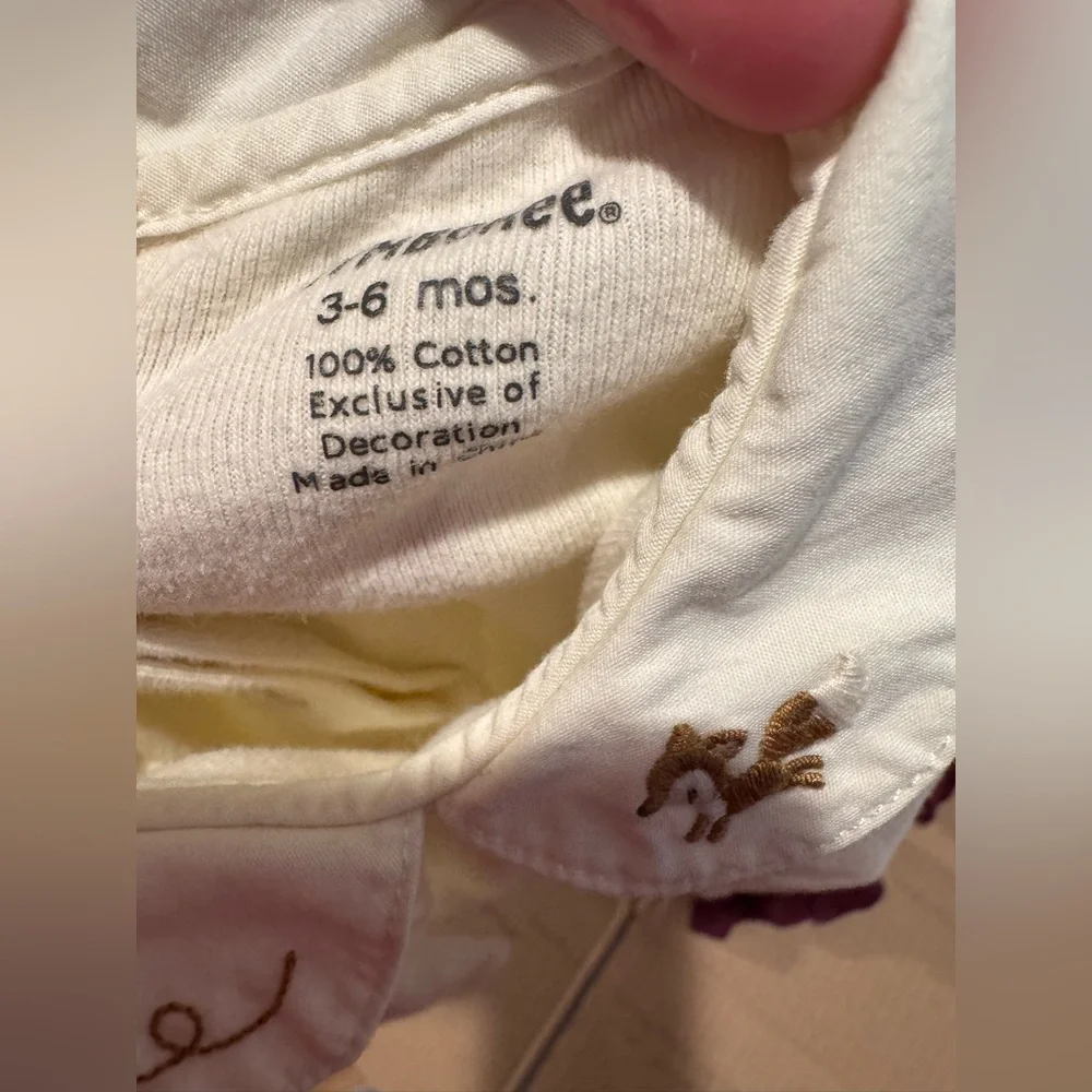 Vintage Gymboree Cream Baby Outfit with‎ Fox Embroidery 3-6 months